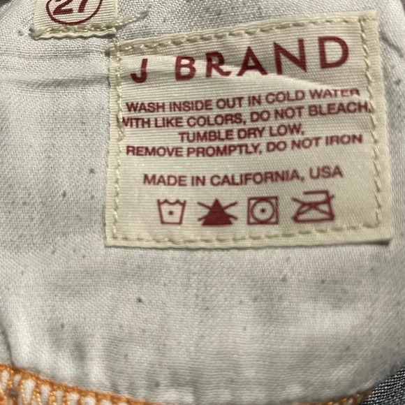 JBrand Dark Wash Low Rise Pencil Split Leg Size 27 - Picture 2 of 9